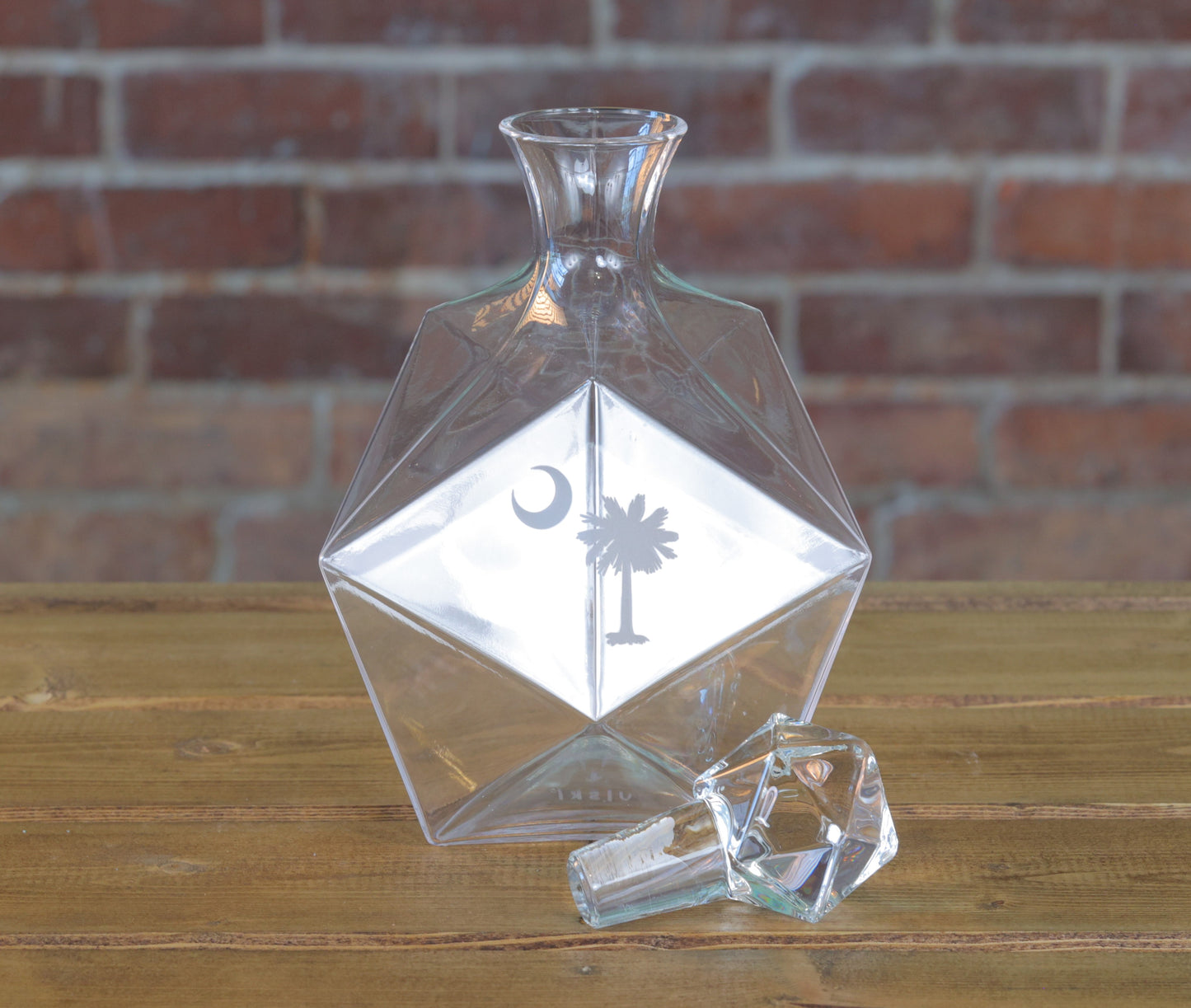 SC State Palmetto Facet Decanter
