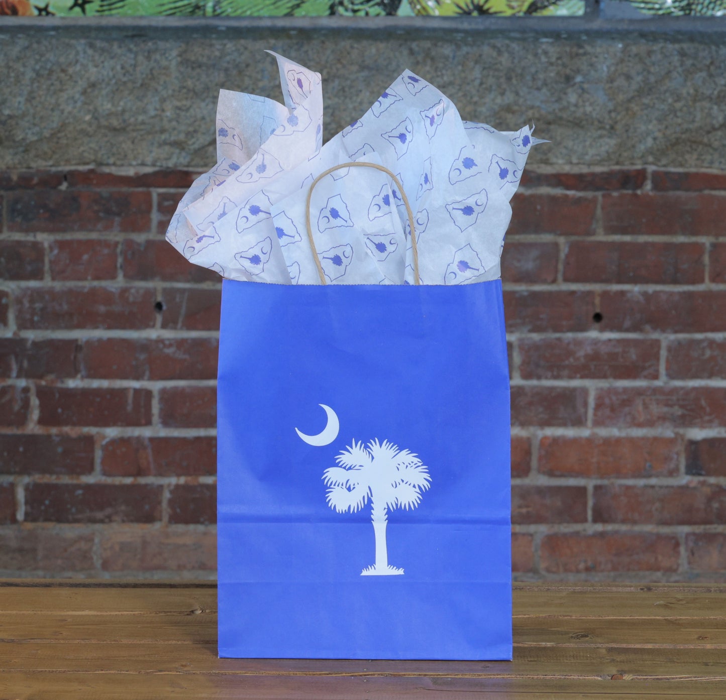 Large Vertical Palmetto and Crescent Gift Bag