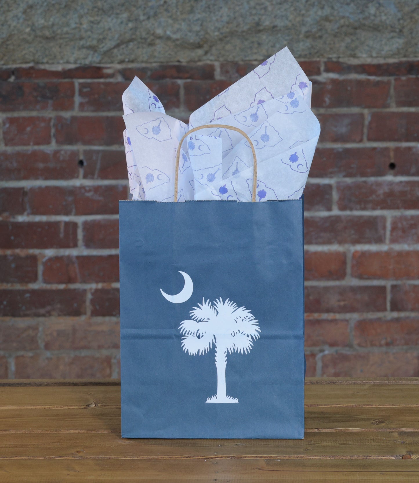 Small Vertical Palmetto and Crescent Gift Bag