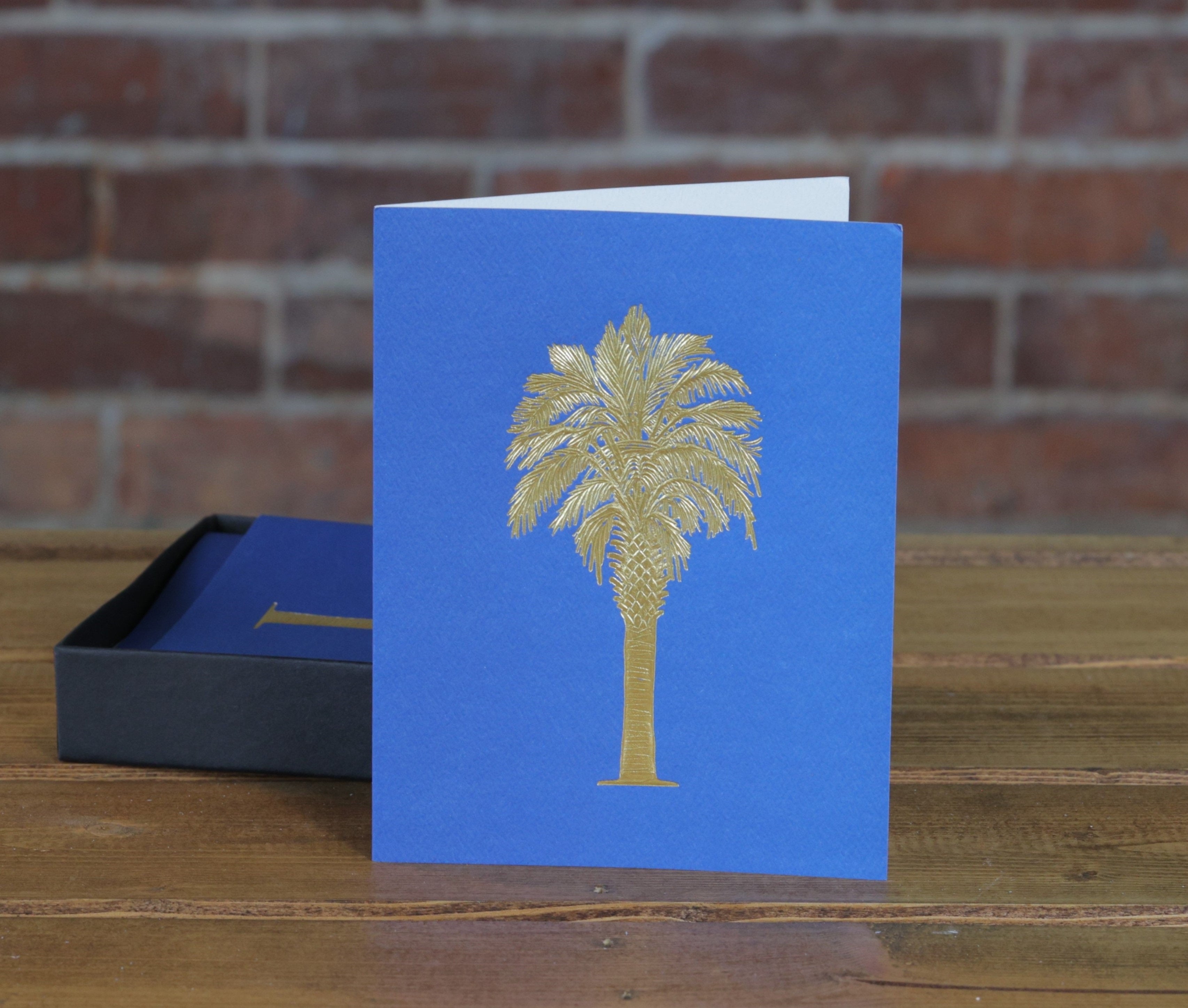Boxed Gold Palmetto with Cobalt Background Notecard Set – The Museum Store