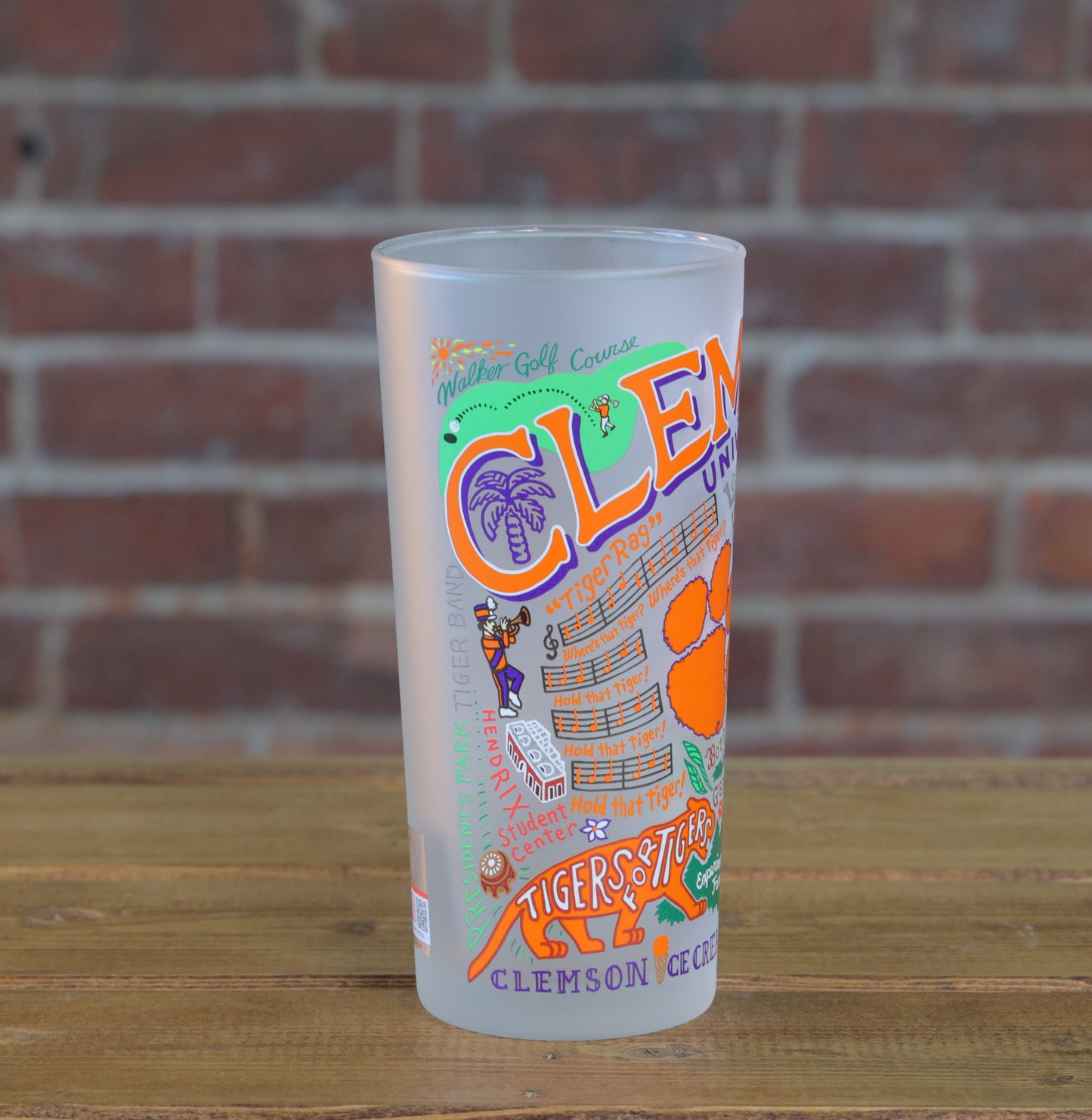 Clemson Icons Frosted Glass