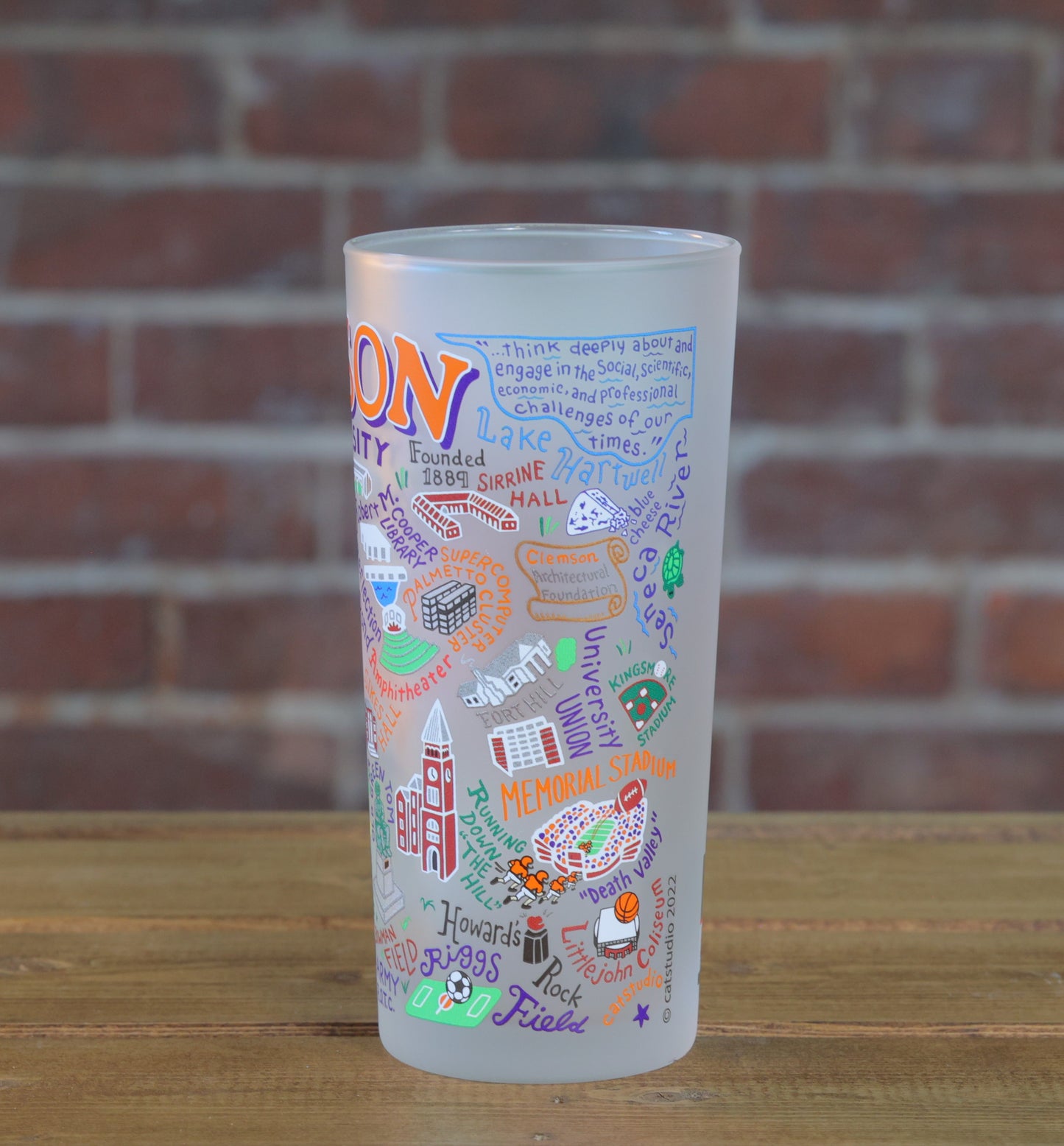 Clemson Icons Frosted Glass