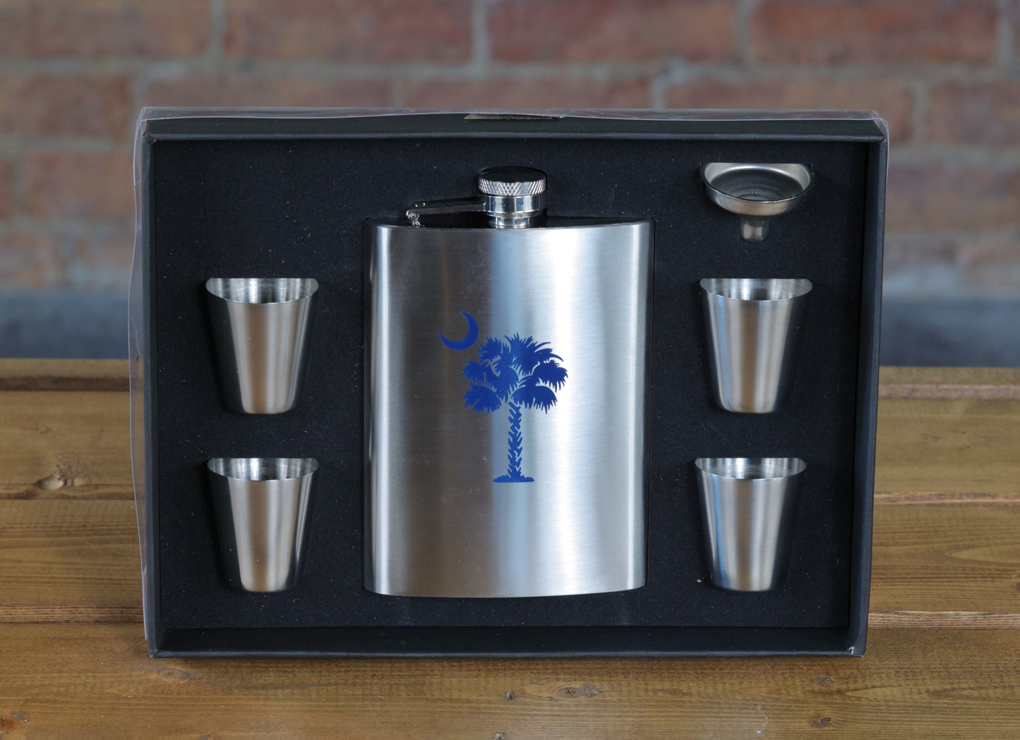 Palmetto and Crescent Flask Set