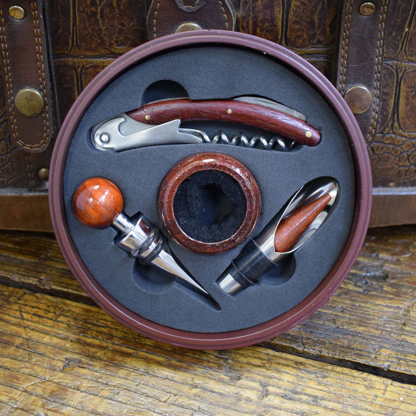 Round Wine Tool Box